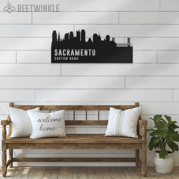 Custom-Sacramento-Skyline-Metal-Wall-Art-LED-Light-4