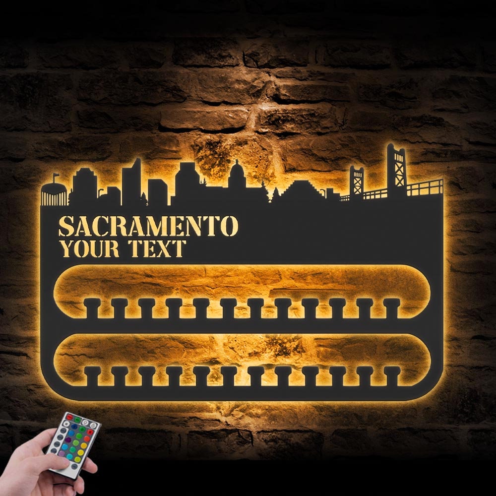 Custom-Sacramento-Skyline-Sport-Medal-Hanger-With-Led-Light_6