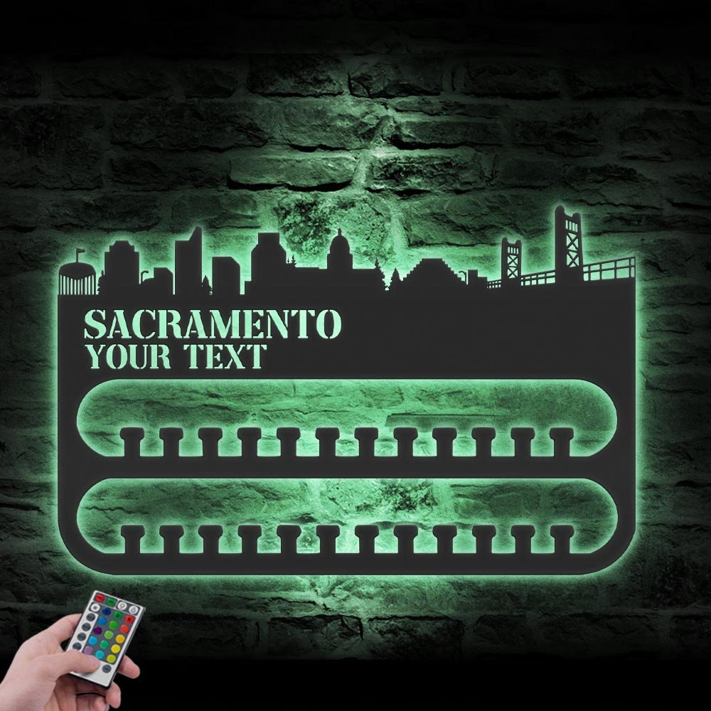 Custom-Sacramento-Skyline-Sport-Medal-Hanger-With-Led-Light_7