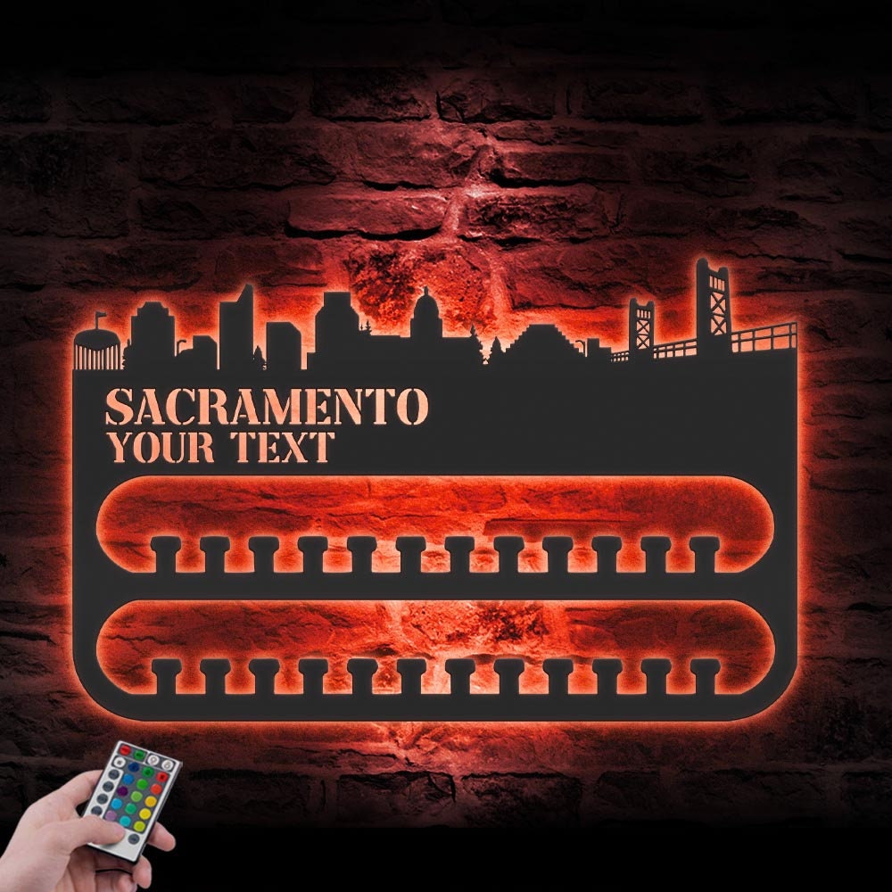 Custom-Sacramento-Skyline-Sport-Medal-Hanger-With-Led-Light_8