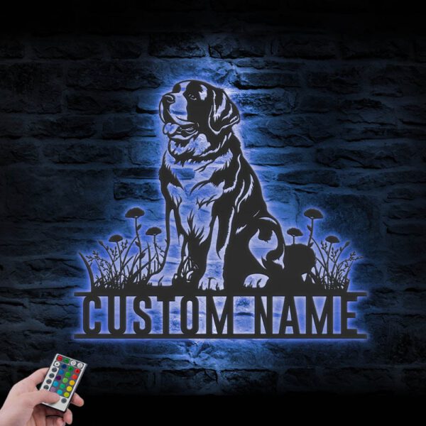 Custom-Saint-Bernard-Metal-Wall-Art-LED-Light_2