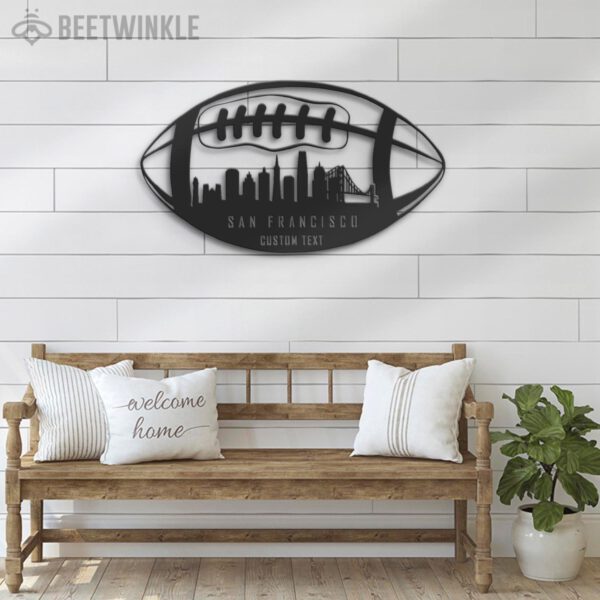 Custom-San-Francisco-Skyline-American-Football-Metal-Wall-Art-LED-Light-2