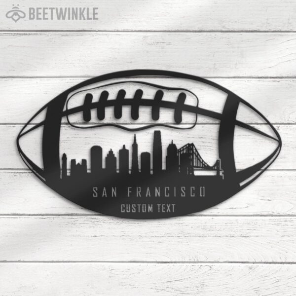 Custom-San-Francisco-Skyline-American-Football-Metal-Wall-Art-LED-Light-6