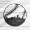 Custom-San-Francisco-Skyline-Baseball-Metal-Wall-Art-LED-Light-4