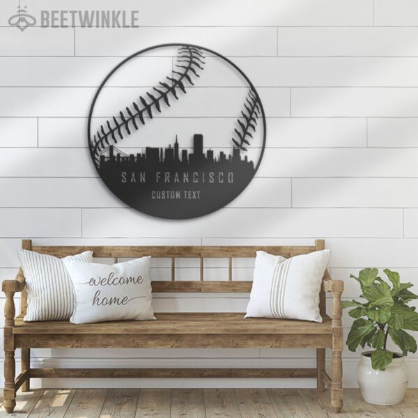 Custom-San-Francisco-Skyline-Baseball-Metal-Wall-Art-LED-Light-8