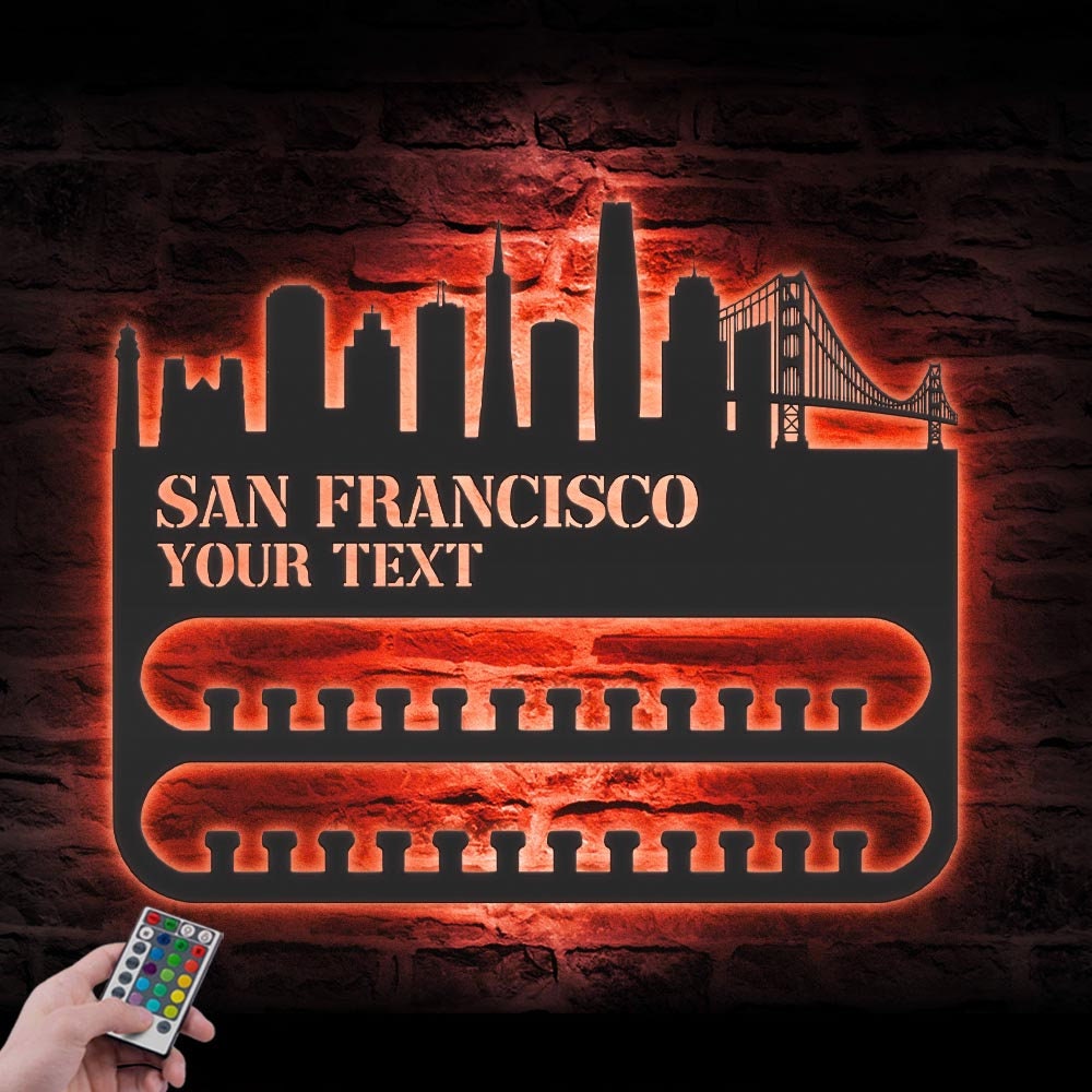 Custom-San-Francisco-Skyline-Sport-Medal-Hanger-With-Led-Light_3