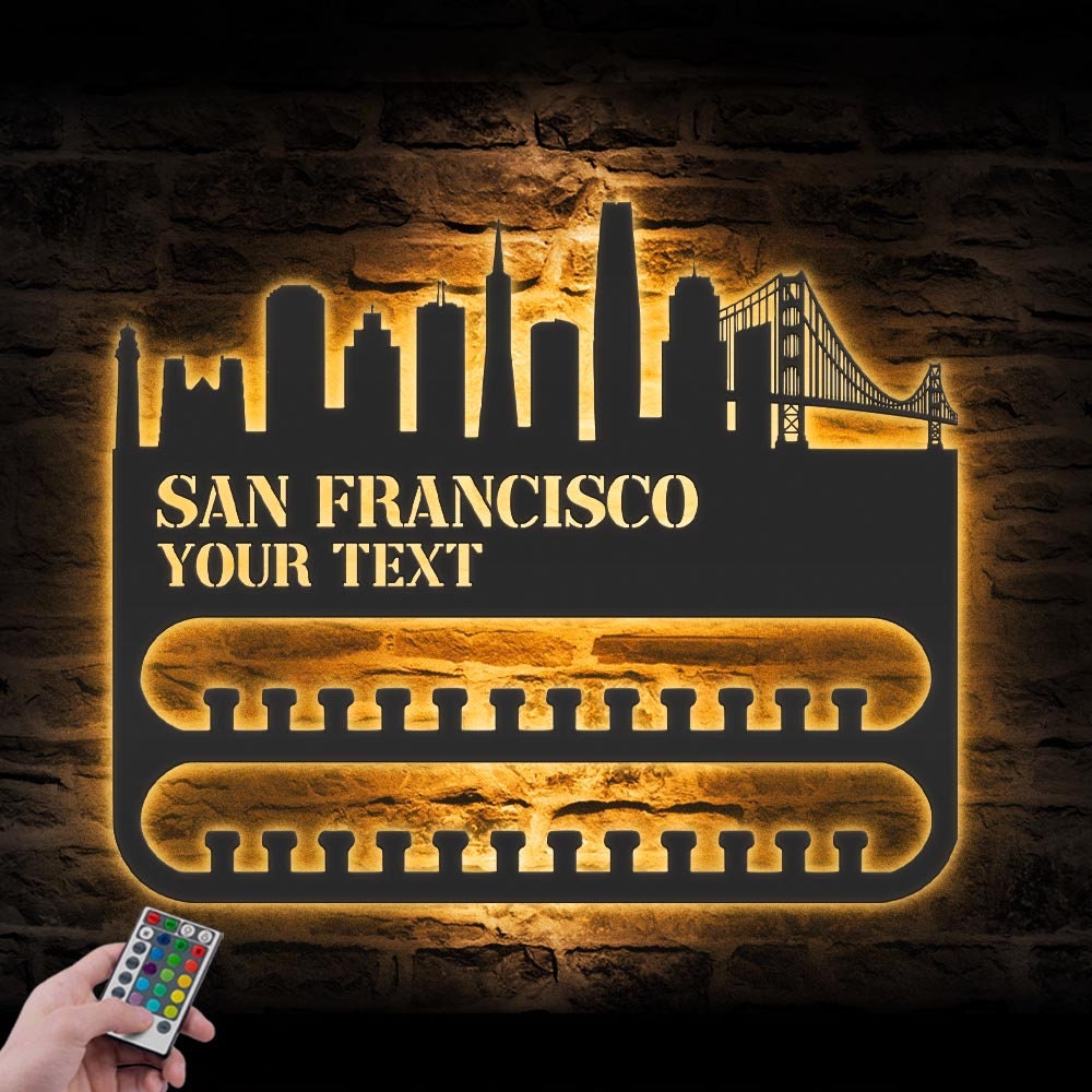 Custom-San-Francisco-Skyline-Sport-Medal-Hanger-With-Led-Light_5