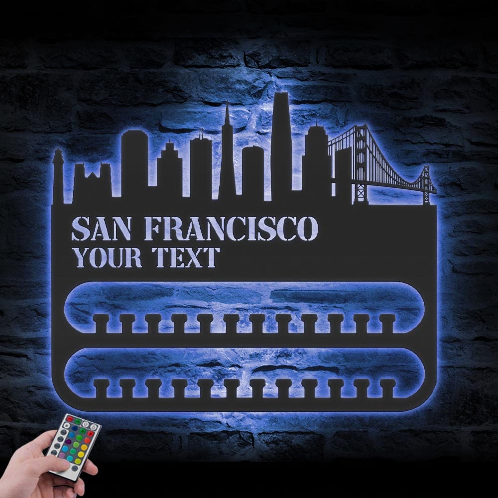 Custom-San-Francisco-Skyline-Sport-Medal-Hanger-With-Led-Light_6