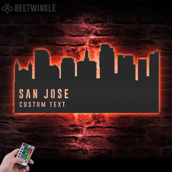 Custom-San-Jose-Skyline-Metal-Wall-Art-LED-Light-4