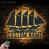 Custom-Schooner-Sailing-Metal-Wall-Art-LED-Light