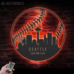 Custom-Seattle-Skyline-Baseball-Metal-Wall-Art-LED-Light-3