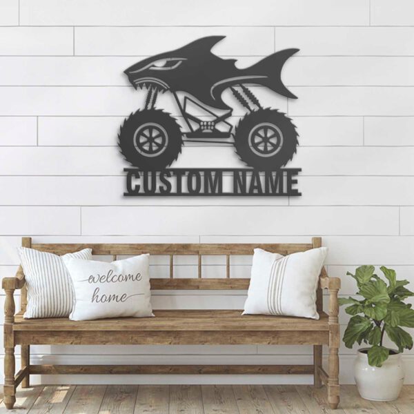 Custom-Shark-Monster-Truck-Driver-Metal-Wall-Art-LED-Light-8-1