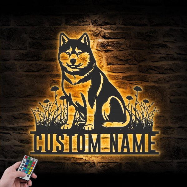 Custom-Shiba-Inu-Dog-Metal-Wall-Art-LED-Light_3