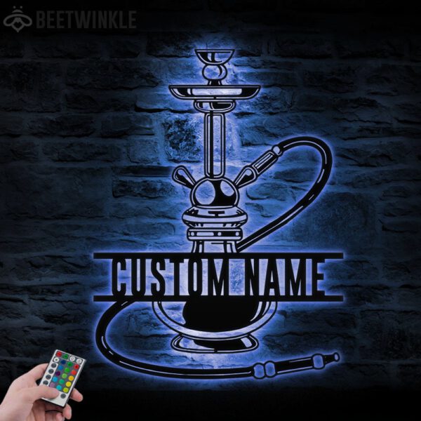 Custom-Shisha-Hookah-Metal-Wall-Art-LED-Light-1