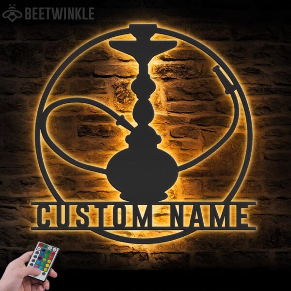 Custom-Shisha-Hookah-Metal-Wall-Art-LED-Light-4