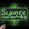 Custom-Slainte-Clover-Metal-Wall-Art-LED-Light-2