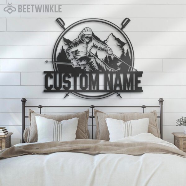 Custom-Snow-Skiing-Metal-Wall-Art-LED-Light-4