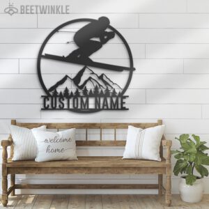 Custom-Snow-Skiing-Winter-Sport-Metal-Wall-Art-LED-Light-3