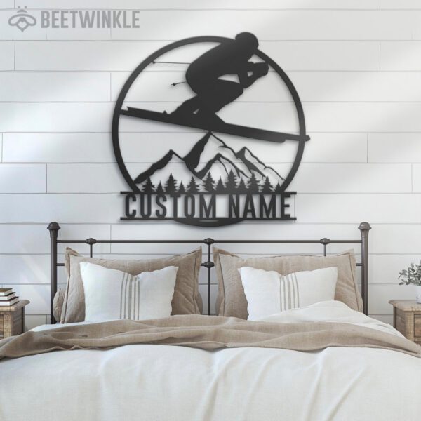 Custom-Snow-Skiing-Winter-Sport-Metal-Wall-Art-LED-Light-8