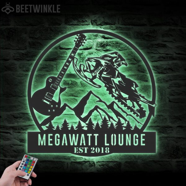 Custom-Snowmobile-Guitar-Player-Metal-Wall-Art-LED-Light-2