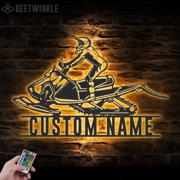 Custom-Snowmobile-Metal-Wall-Art-LED-Light-2-2