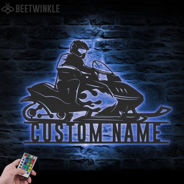 Custom-Snowmobile-Metal-Wall-Art-LED-Light-3-3