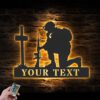 Custom-Soldier-Kneeling-Praying-At-Memorial-Cross-Metal-Wall-Art