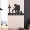 Custom-Soldier-Kneeling-Praying-At-Memorial-Cross-Metal-Wall-Art-2