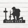 Custom-Soldier-Kneeling-Praying-At-Memorial-Cross-Metal-Wall-Art-3