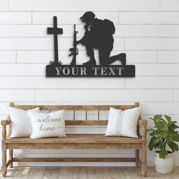 Custom-Soldier-Kneeling-Praying-At-Memorial-Cross-Metal-Wall-Art-6