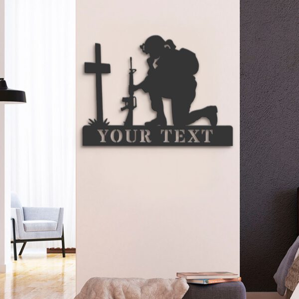 Custom-Soldier-Kneeling-Praying-At-Memorial-Cross-Metal-Wall-Art-Led-Light-5