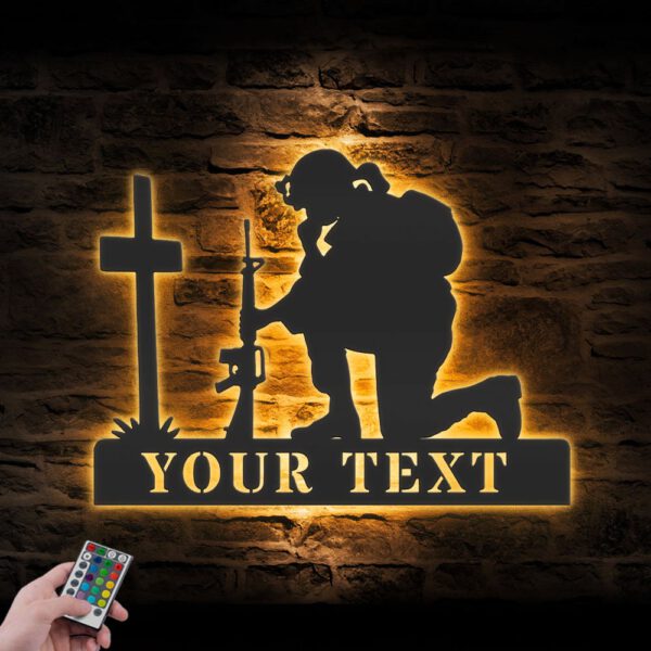 Custom-Soldier-Kneeling-Praying-At-Memorial-Cross-Metal-Wall-Art-Led-Light-8