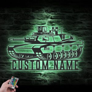 Custom-Soldier-Military-Tank-Metal-Wall-Art-LED-Light-3