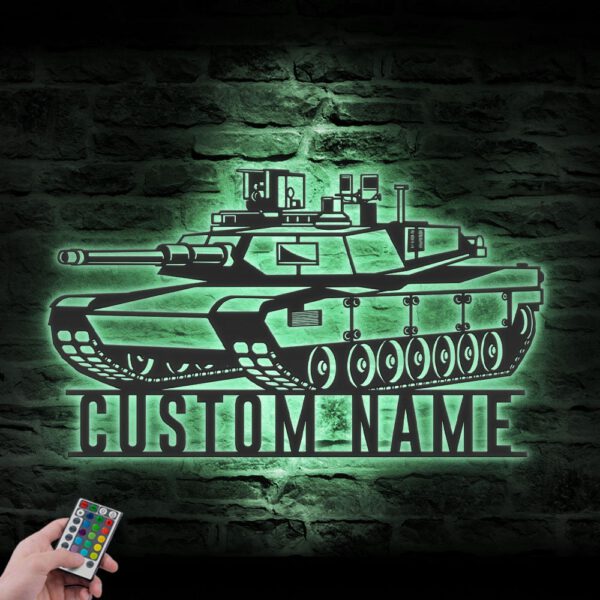 Custom-Soldier-Military-Tank-Metal-Wall-Art-LED-Light-3