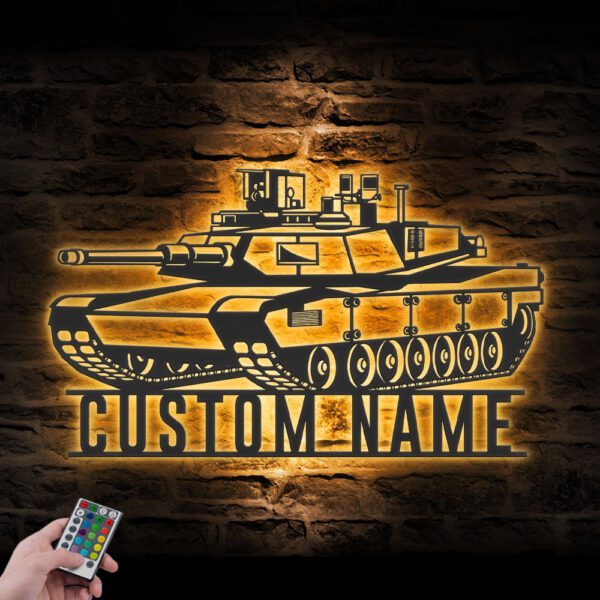 Custom-Soldier-Military-Tank-Metal-Wall-Art-LED-Light-7