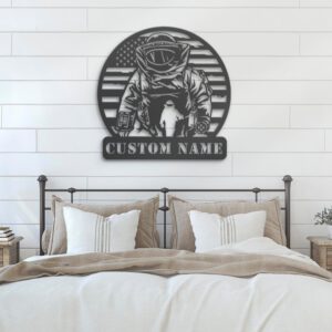 Custom-Space-Astronaut-US-Flag-Metal-Wall-Art-LED-Light-3