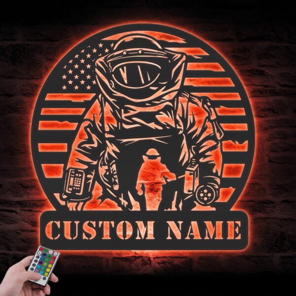 Custom-Space-Astronaut-US-Flag-Metal-Wall-Art-LED-Light