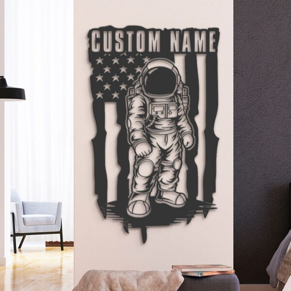 Custom-Space-Astronaut-US-Flag-Metal-Wall-Art-LED-Light-8-1