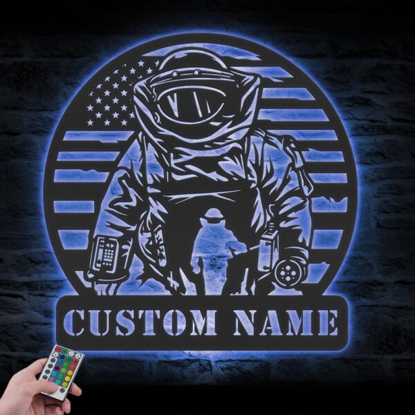 Custom-Space-Astronaut-US-Flag-Metal-Wall-Art-LED-Light-8