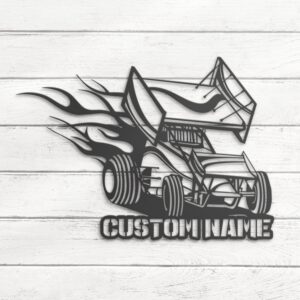 Custom-Sprint-Car-Metal-Wall-Art-LED-Light-2