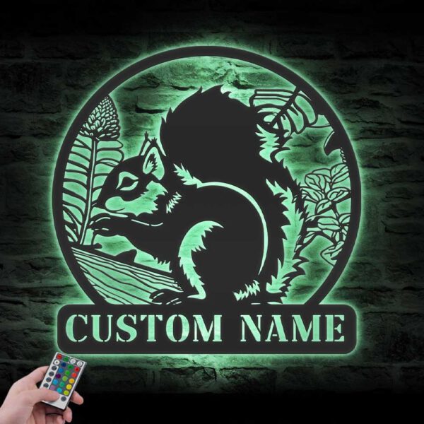 Custom-Squirrel-Metal-Wall-Art-LED-Light-7