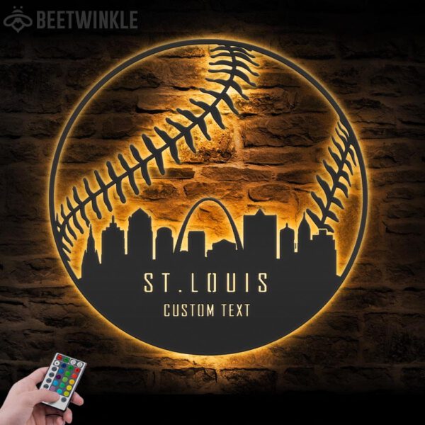 Custom-St.-Louis-Skyline-Baseball-Metal-Wall-Art-LED-Light-6