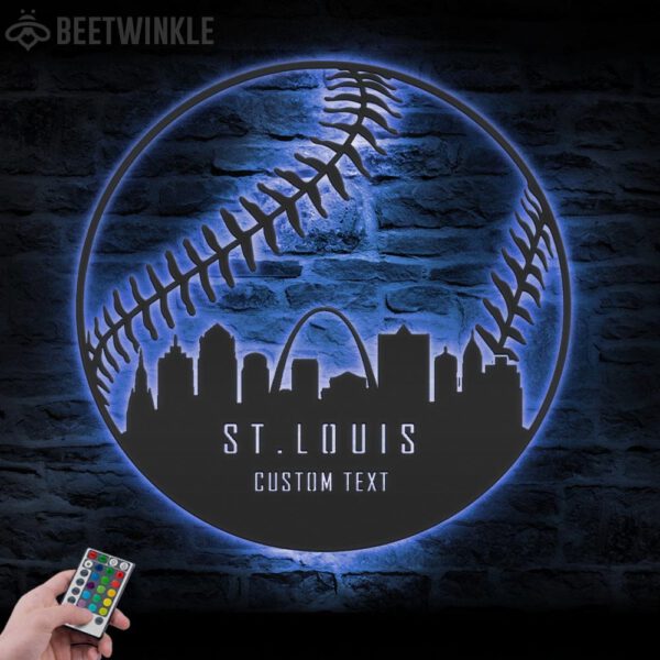 Custom-St.-Louis-Skyline-Baseball-Metal-Wall-Art-LED-Light-7