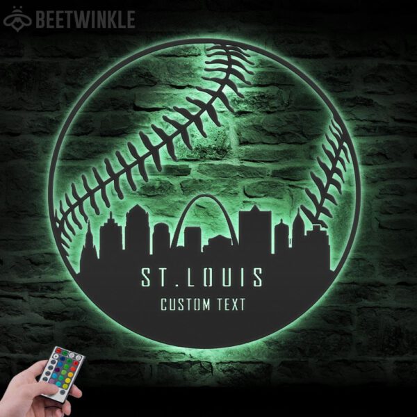 Custom-St.-Louis-Skyline-Baseball-Metal-Wall-Art-LED-Light-8