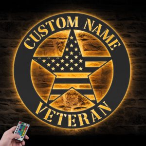 Custom-Star-US-Flag-Soldier-Military-Metal-Wall-Art-LED-Light-2