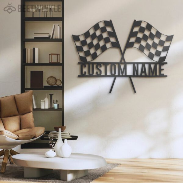 Custom-Start-Finish-Racing-Flag-Metal-Wall-Art-LED-Light-2-2