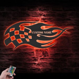 Custom-Start-Finish-Racing-Flag-Metal-Wall-Art-LED-Light-2