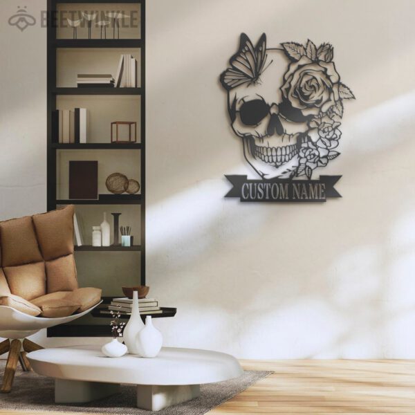 Custom-Sugar-Skull-Metal-Wall-Art-with-LED-Light-4