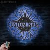 Custom-Sunflower-Monogram-Metal-Wall-Art-LED-Light-1