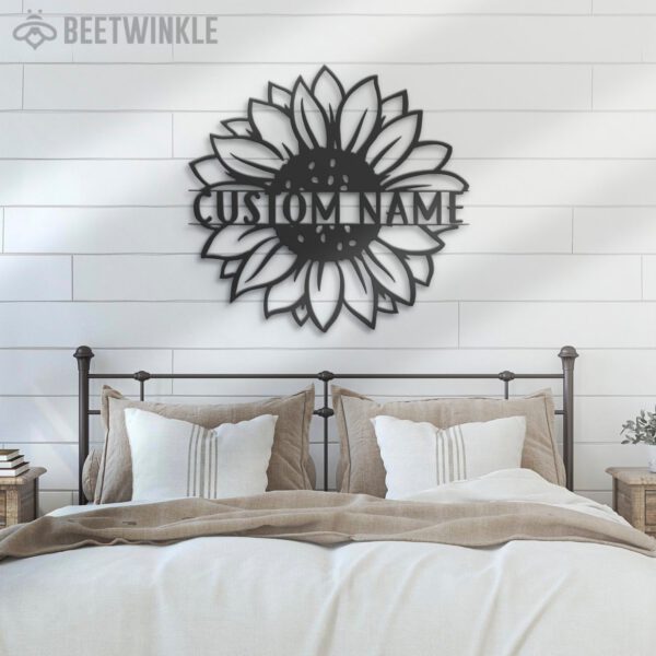 Custom-Sunflower-Monogram-Metal-Wall-Art-LED-Light-3-1